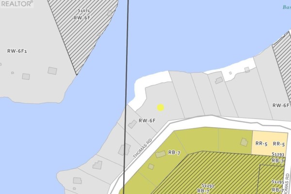 Close-up map of Lot 18 showing zoning designations and lot lines near Thomas Road and Bass Lake. - Lot 18 - 1037 Thomas Road, Gravenhurst