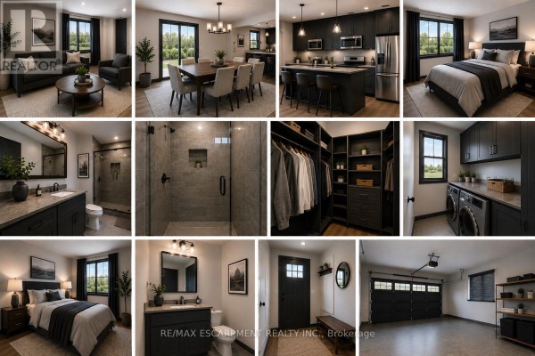 Collage of interior photos including a living room, dining area, kitchen, bedrooms, bathrooms, walk-in closet, laundry room, and garage. - Lot 2 - 4968 Greenlane Road, Lincoln