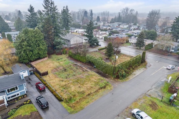Aerial view of four lots labeled A, B, and C, with red outlines. - Lot 2 26744 32 Avenue, Langley
