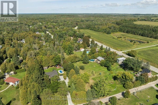Wide aerial view of a rural landscape with homes, trees, and fields. - Lot 21 Part 1 Polva Promenade, Georgina