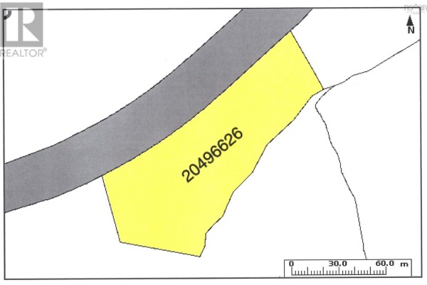 A yellow property lot is outlined on a diagram with the lot number 20496626. - Lot 22-1 Stewiacke Road, South Branch