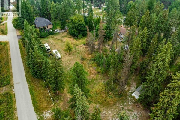 View of the lot from above, featuring two trailers and dense tree coverage, near the road. - Lot 3, Plan Nep83874, District Lot 8, Windermere