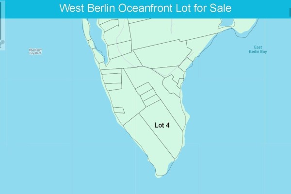 Satellite map of West Berlin oceanfront lots, highlighting Lot 4 and Lot 6. - Lot 4 West Berlin Wharf Road, West Berlin