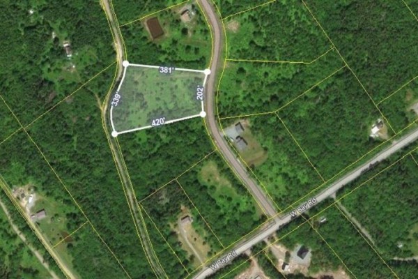 Aerial perspective showing winding road through colorful fall foliage. - Lot 5 Hill St, French Cove