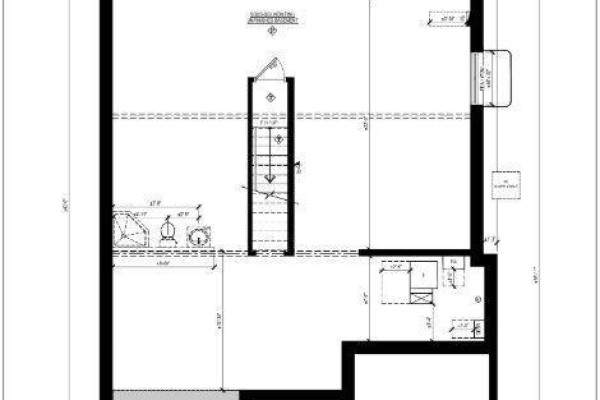 Basement floor plan with utility areas, staircase, and unfinished spaces. - Lot 6 Juniper Street, The Nation