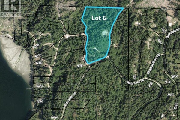 Aerial view of Gambier Island with Lot G Cotton Bay Road highlighted. - Lot G Cotton Bay Road, Gambier Island