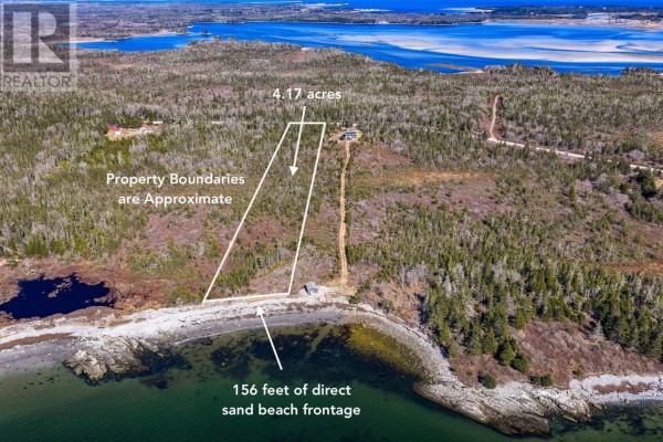 Aerial view of 4.97-acre property with 290 feet of ocean frontage, marked with approximate property lines. - Lot Mb-1 Rockland Road, East Side Of Ragged Island