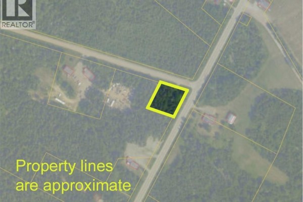 Top-down map view showing property lines in yellow, with the subject lot outlined in yellow. - Lot Route 114, Lower Cape