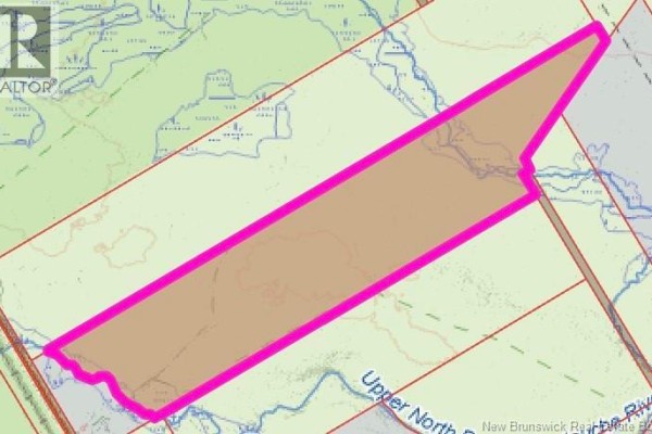 Map view of the property lot outlined in pink, adjacent to the Upper North River and surrounding land parcels. - Lot Route 126, Saint Paul