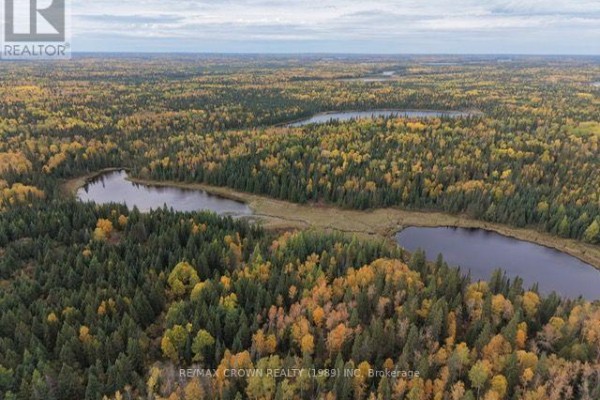 Expansive view of a vast forest with scattered lakes reflecting the sky during autumn. - Lt 7 Hanlan Township, Hearst