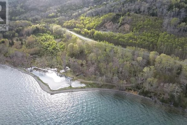 Aerial view of the land near the water, showcasing greenery and topography. - Marble Mountain Road, Lime Hill