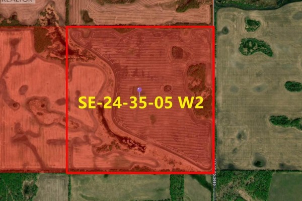 Map displaying Preeceville, Saskatchewan, with markers indicating a specific property location. - Preeceville 320 Acres Grain Farmland, Preeceville Rm No  334