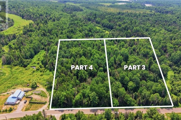 Aerial image showing outlined property with snow and forested areas. - Pt 4 Norland, Verner