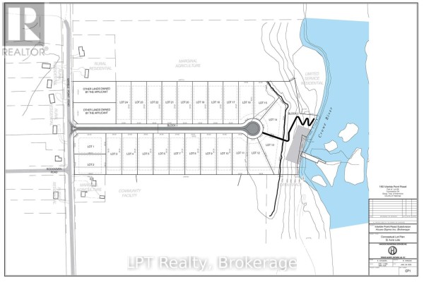Subdivision plan showing multiple lots, a cul-de-sac, and a river. - Pt 3 Lot 8 Marble Point Road, Marmora And Lake