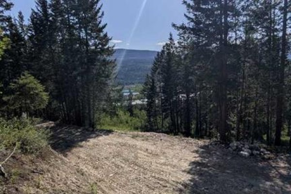 Levelled gravel area on a wooded hill with trees and a valley panorama. - Site #12, 13 , 14, 3483 Highway 95, Out Of Province_alberta